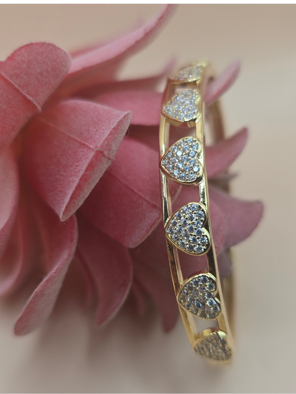 Bracelete Coração Zircônia Cravejado
