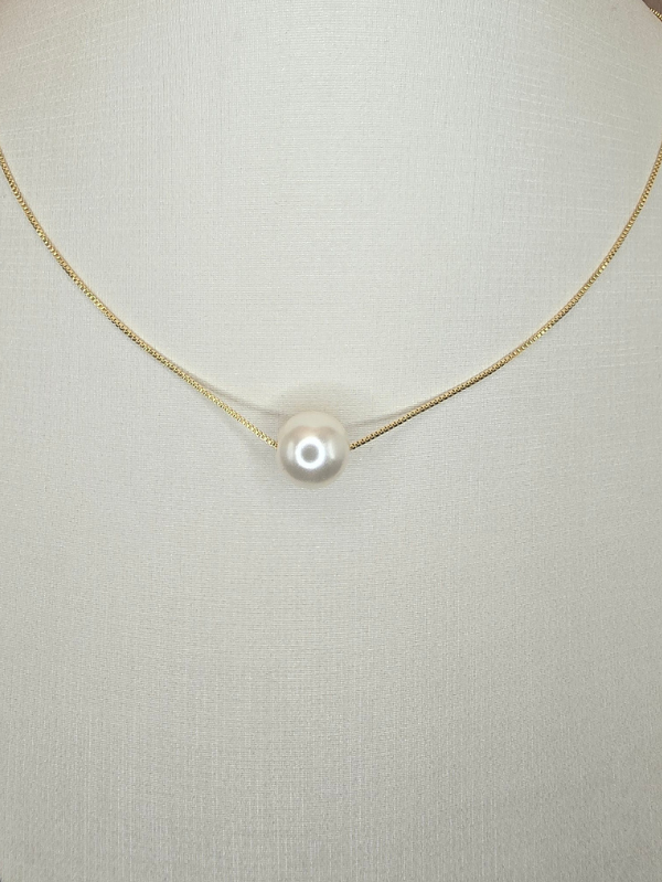 Gargantilha Marina Pérola 12mm – Banhada a Ouro 18K - Imagem 2